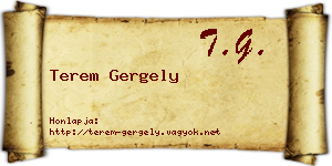 Terem Gergely névjegykártya